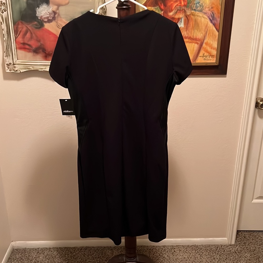 16 BLACK FAUX LEATHER ADDISON DRESS NWT - Picture 9 of 10